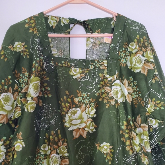 Vintage Design House Apron Oshare Kappogi Floral Cottagecore Retro Fall 60s 70s - Picture 3 of 11